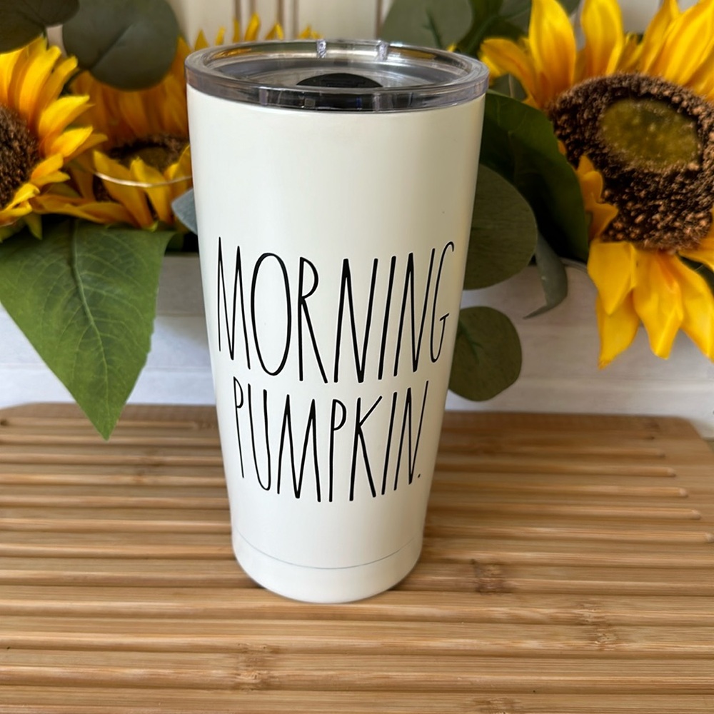 MORNING PUMPKIN. Thermal Travel Mug by Rae Dunn